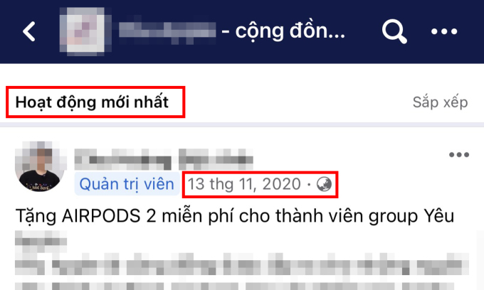 Các bài viết cũ xuất hiện trên group dù không có tương tác mới.