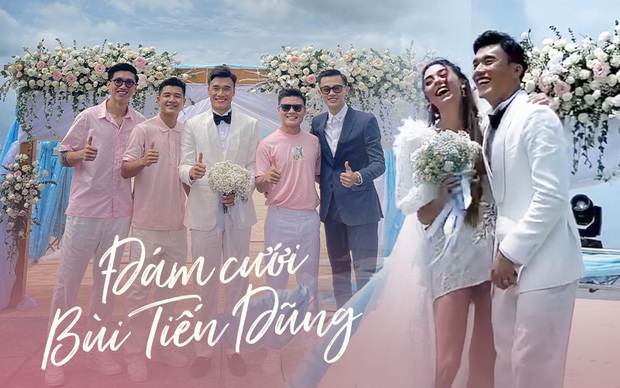  Toàn cảnh đám cưới Bùi Tiến Dũng: Cô dâu đẹp xuất sắc, chú rể rơi nước mắt xúc động, dàn khách mời nổi tiếng  - Ảnh 1.