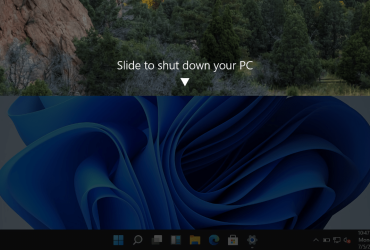 Slide to shut down your PC